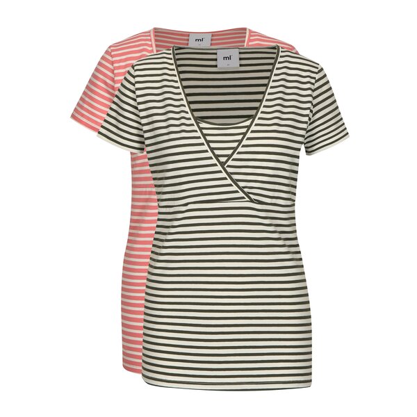 Set de 2 bluze cu decolteu suprapus pentru femei insarcinate - Mama.licious Lea
