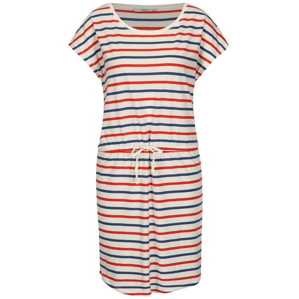 Rochie alba cu dungi si snur in talie ONLY May