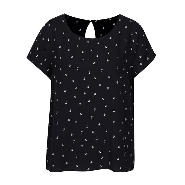 Bluza bleumarin cu print ancora si nasture la spate ONLY First