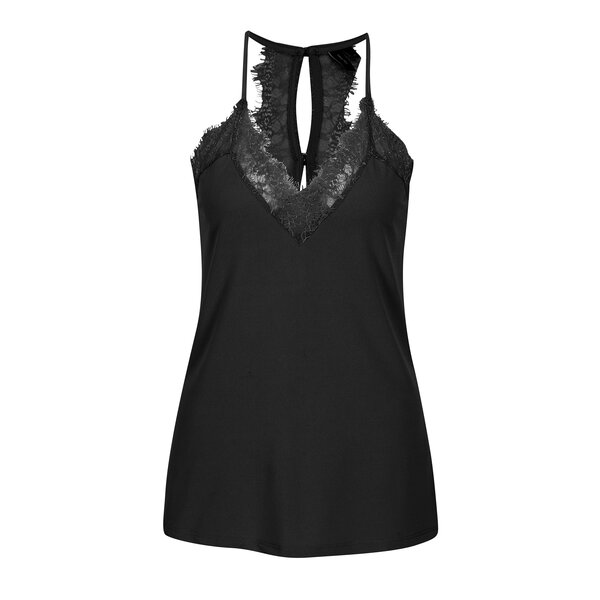 Top negru cu aplicatie de dantela VERO MODA Milla