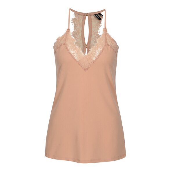 Top roz prafuit cu aplicatie de dantela VERO MODA Milla