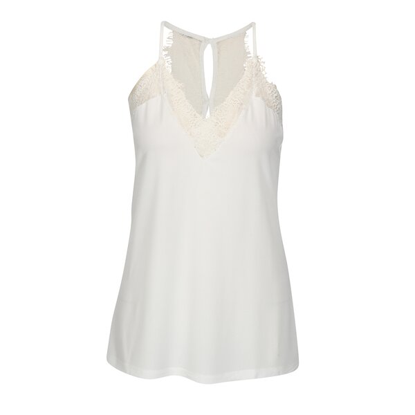 Top alb cu aplicatie de dantela VERO MODA Milla