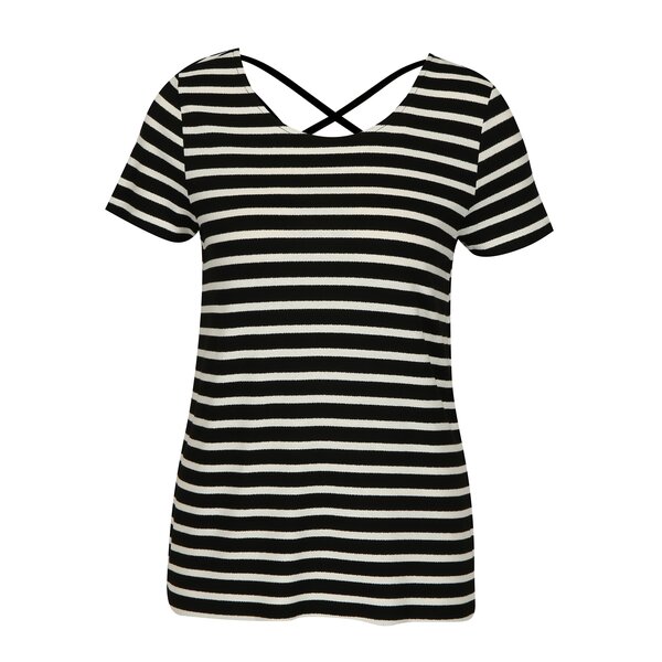 Tricou cu dungi si snur incrucisat la spate ONLY Bera
