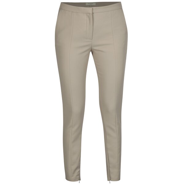 Pantaloni bej cu fermoar Selected Femme Muse
