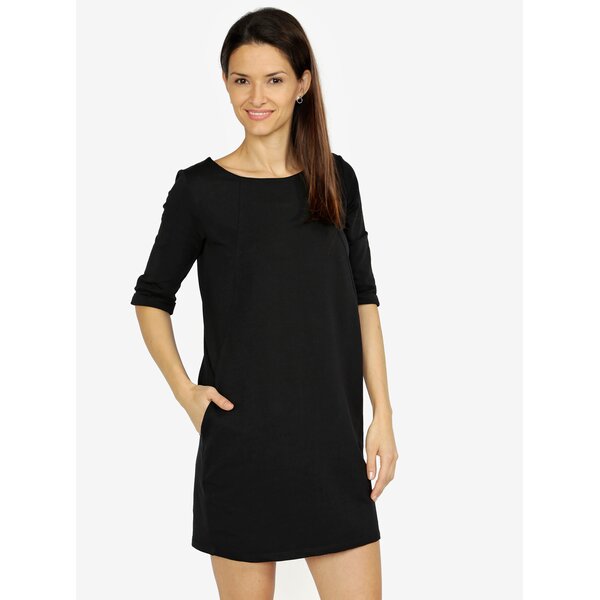 Rochie scurta neagra cu maneci 3/4 - ZOOT