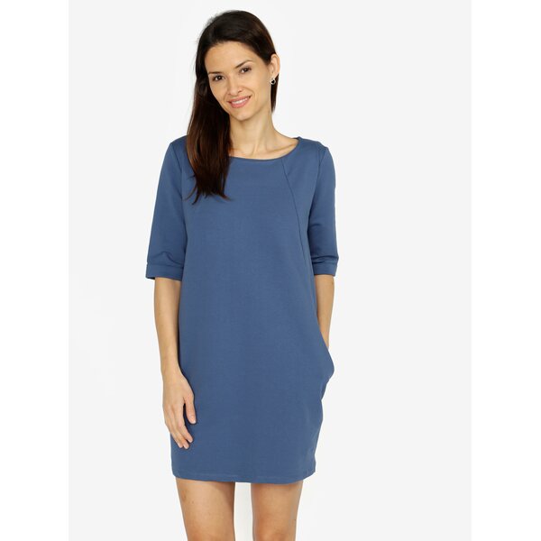 Rochie scurta albastra cu maneci 3/4 - ZOOT