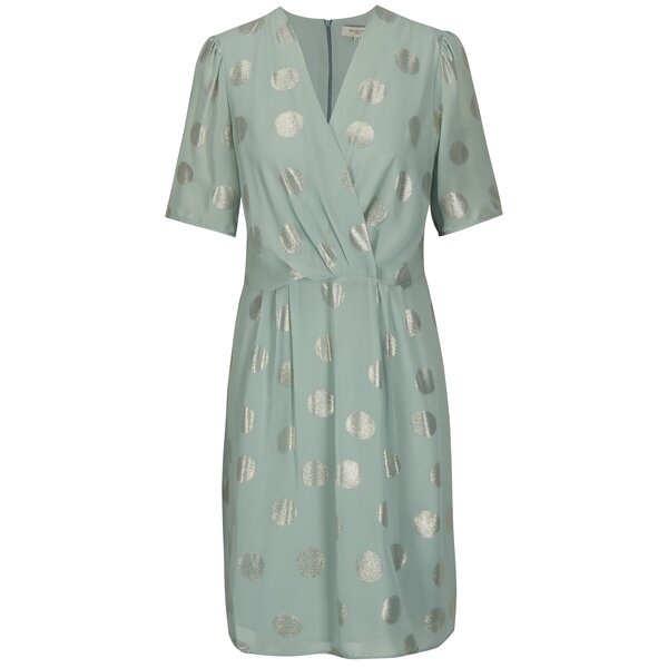 Rochie verde suprapusa cu buline argintii Selected Femme Valora