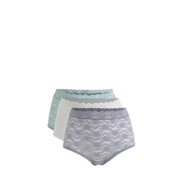 Set de 3 perechi de chiloti multicolori din dantela cu talie inalta M&Co