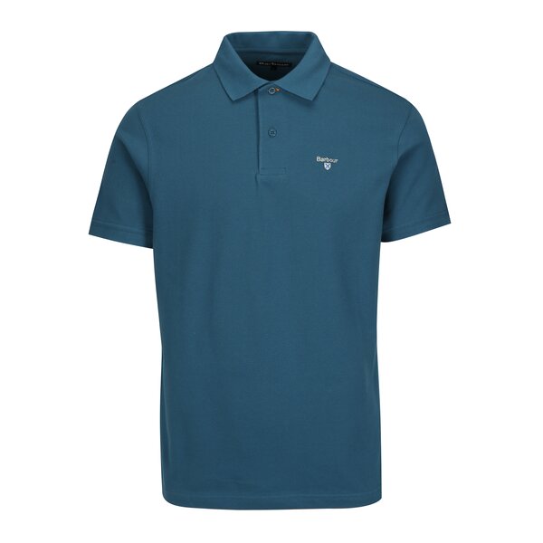 Tricou polo albastru cu logo brodat - Barbour Sports