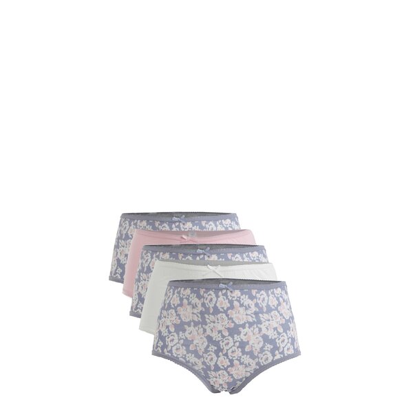Set de 5 perechi de chiloti multicolori cu talie inalta M&Co