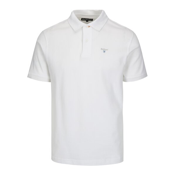 Tricou polo alb cu logo brodat - Barbour Sports