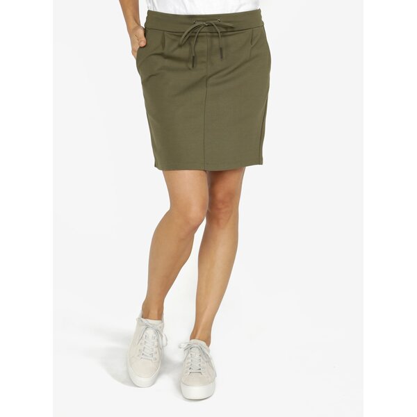 Fusta kaki cu talie elastica VERO MODA Eva