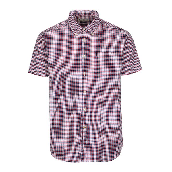 Camasa tailored fit rosu & albastru cu model carouri - Barbour Newton