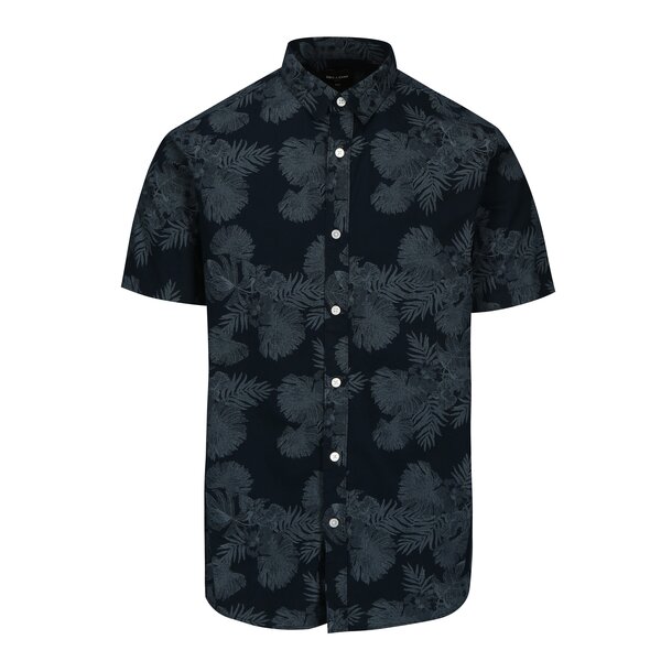 Camasa bleumarin slim fit cu print ONLY & SONS Nelson