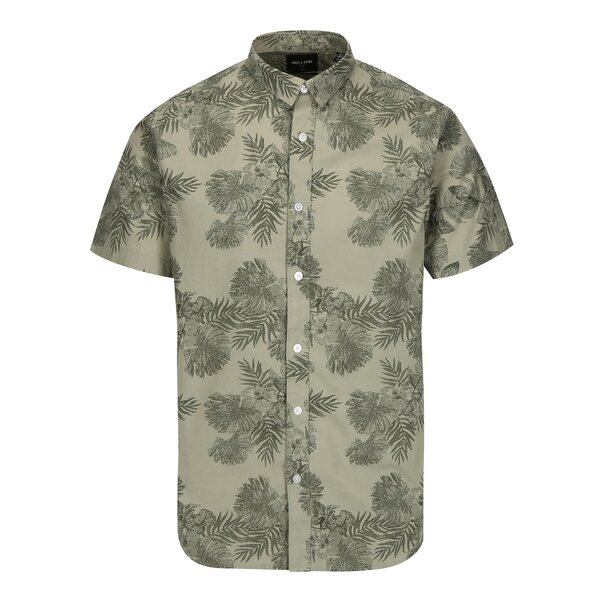 Camasa verde slim fit cu print ONLY & SONS Nelson