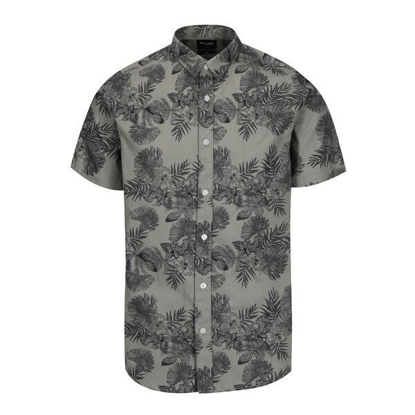 Camasa gri slim fit cu print floral ONLY & SONS Nelson