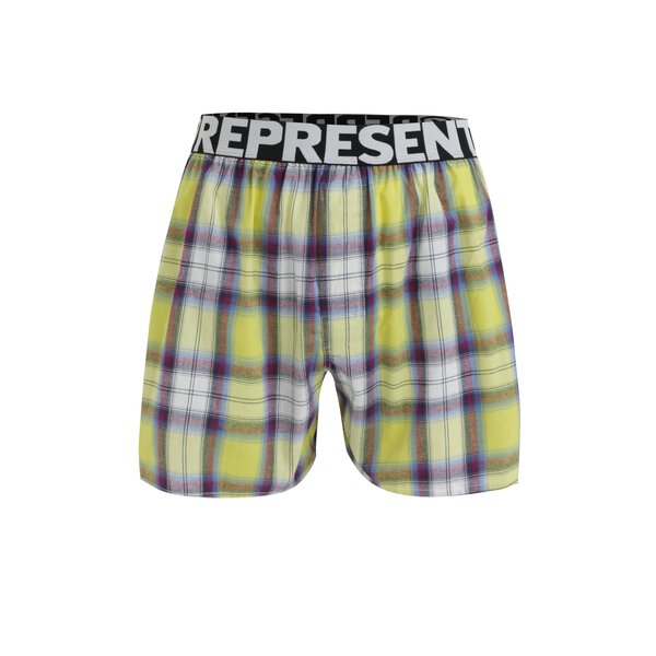 Boxeri cu carouri galben & roz din bumbac - Represent Mikebox