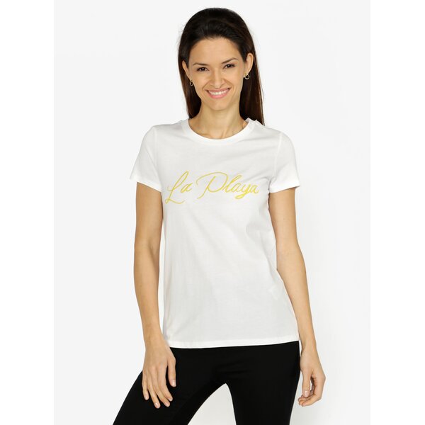 Tricou alb cu broderie din bumbac - VERO MODA Lola