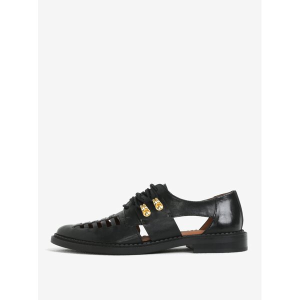 Pantofi negri din piele naturala cu decupaje - Selected Femme Mari