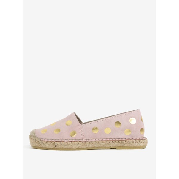 Espadrile roz deschis din piele intoarsa cu buline - Selected Femme Marley