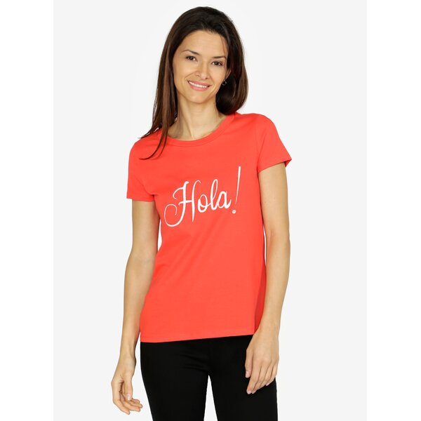 Tricou rosu cu broderie din bumbac - VERO MODA Lola