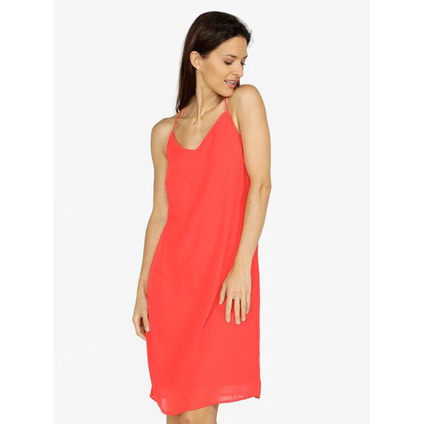 Rochie rosie cu bretele subtiri VERO MODA Diana