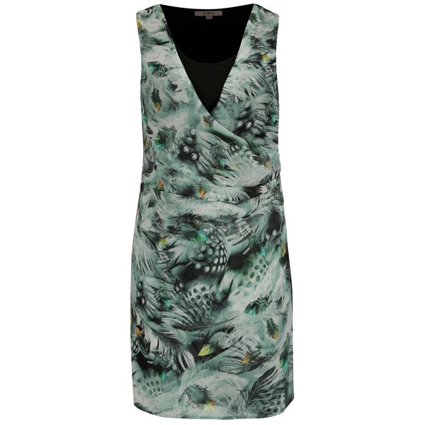 Rochie verde cu print pene La Lemon