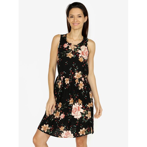 Rochie neagra cu print floral VERO MODA Simply