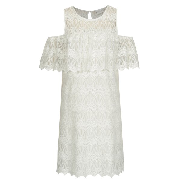 Rochie cold shoulder crem din dantela - VILA Winstock