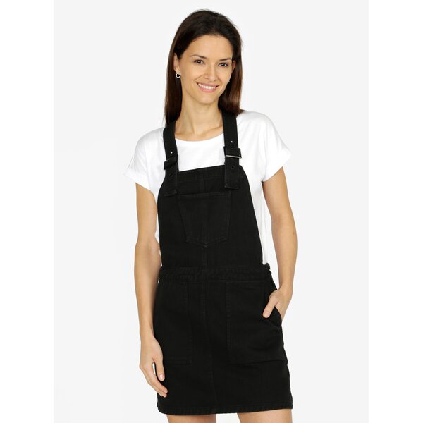 Rochie sarafan neagra din denim VERO MODA Malou