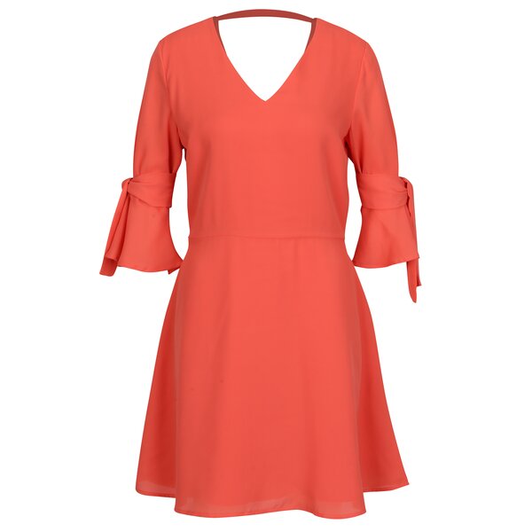 Rochie corai cu maneci 3/4 clopot - VILA Simmie
