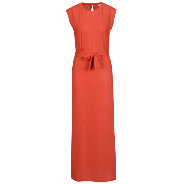 Rochie maxi corai cu aspect stralucitor - VILA Lejana
