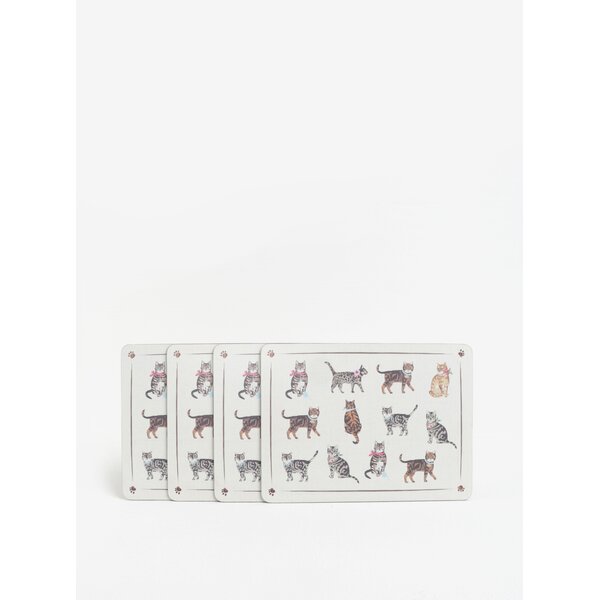Set de 5 suporturi de farfurie / pahare cu print pisici - Cooksmart Coasters