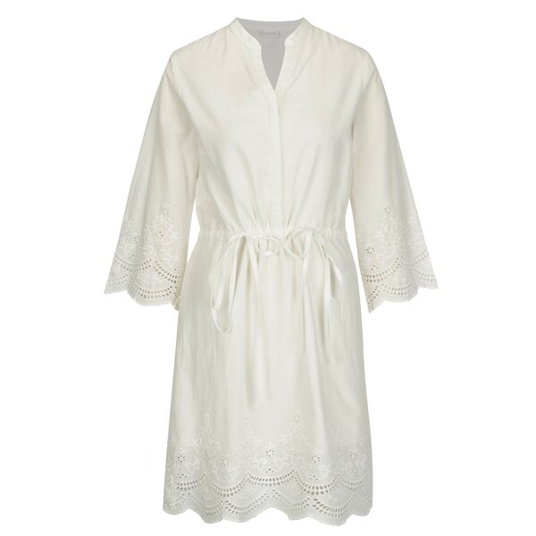 Rochie crem cu maneci 3/4 si broderii - VILA Brodine