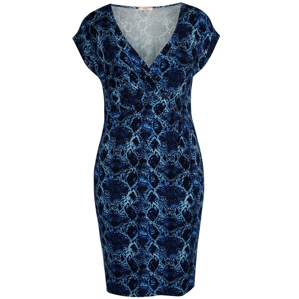 Rochie bleumarin cu print sarpe La Lemon