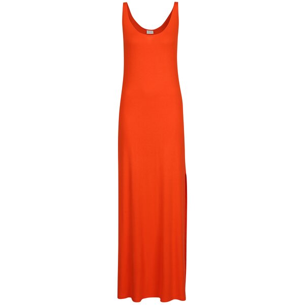 Rochie maxi oranj cu slit - VILA Deana