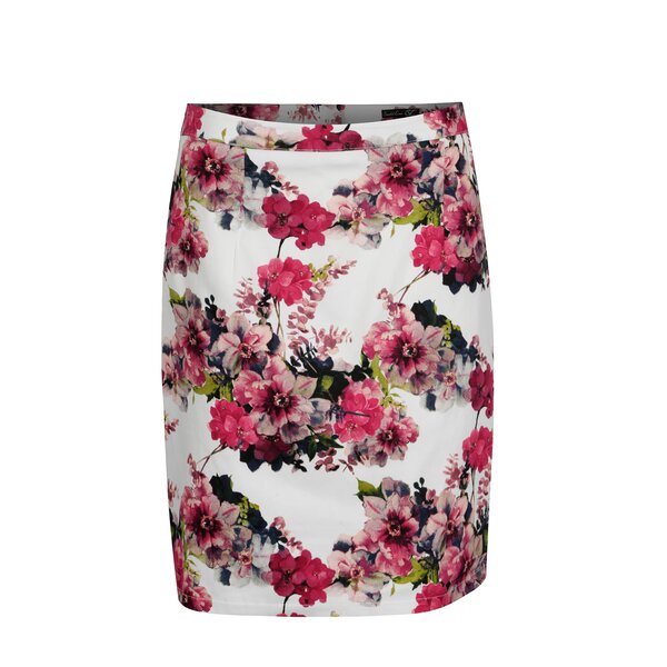 Fusta alba cu print floral - Smashed Lemon
