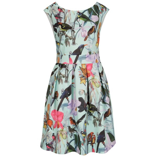 Rochie cu pliseuri verde deschis si cordon in talie - Smashed Lemon