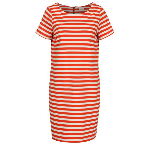 Rochie dreapta crem cu dungi rosii - VILA Tinny