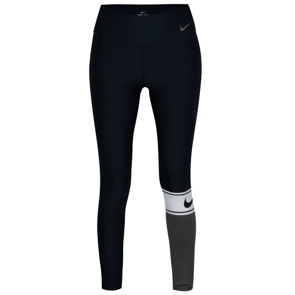 Colanti sport albastru & gri cu print logo pentru femei - Nike Power Training Tight