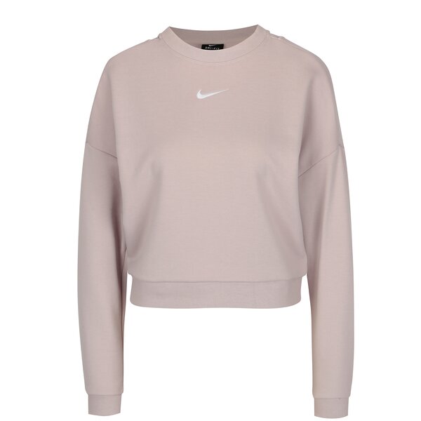 Bluza sport cropped roz cu logo brodat pentru femei -Nike CREWNECK CROP