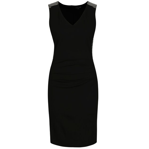 Rochie neagra cu dungi discrete - Smashed Lemon