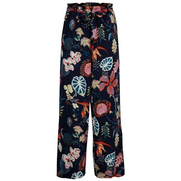 Pantaloni culottes bleumarin cu print floral - VILA Esto
