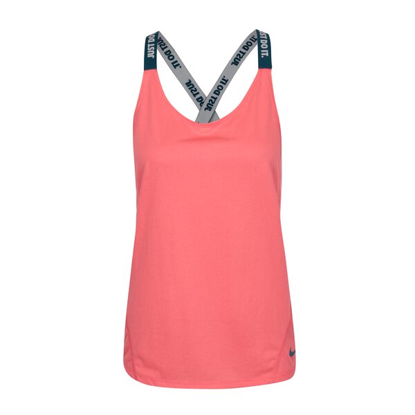 Top sport roz cu bretele incrucisate pentru femei - Nike Dry Tank Elastka