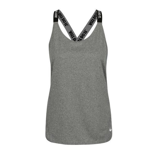 Top sport gri melanj cu bretele incrucisate pentru femei - Nike Dry Tank Elastka