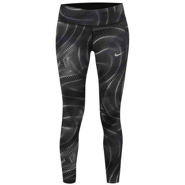 Colanti sport negri cu print abstract pentru femei Nike PWR ESSNTL