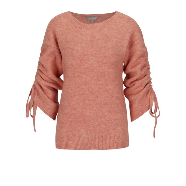 Pulover corai cu maneci cu snur ajustabil - Dorothy Perkins Petite