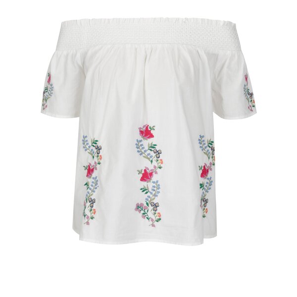 Bluza alba cu broderie florala Dorothy Perkins