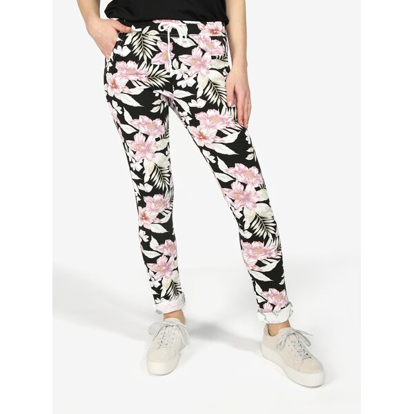 Pantaloni cu print floral si snur in talie Hailys Jada