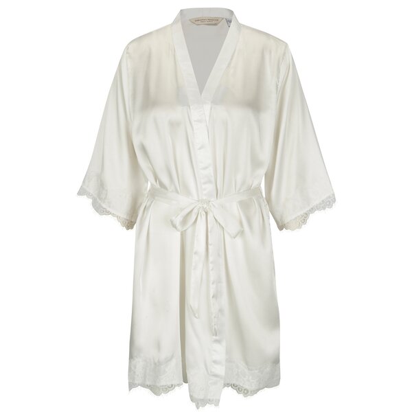 Kimono crem cu mesaj brodat si dantela - Dorothy Perkins